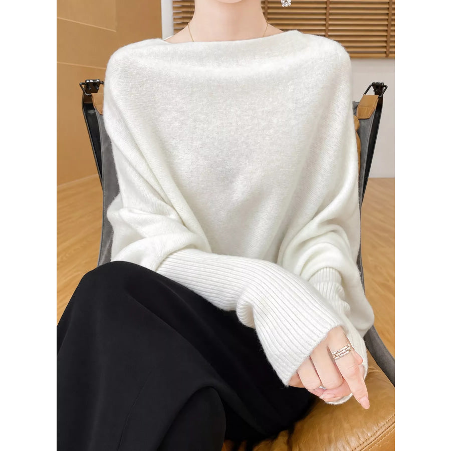Asymmetrical Lantern Sleeve Sweater Apparel and Accessories