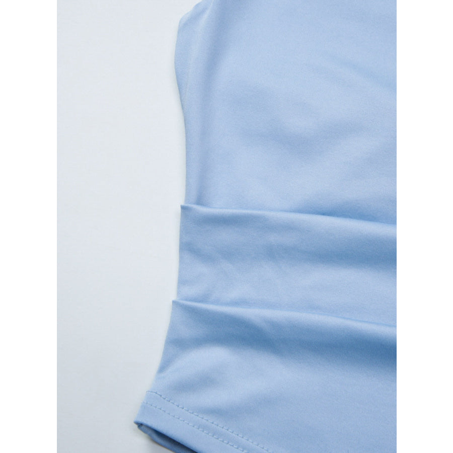 Asymmetrical Neckline Ruched Cami Apparel and Accessories