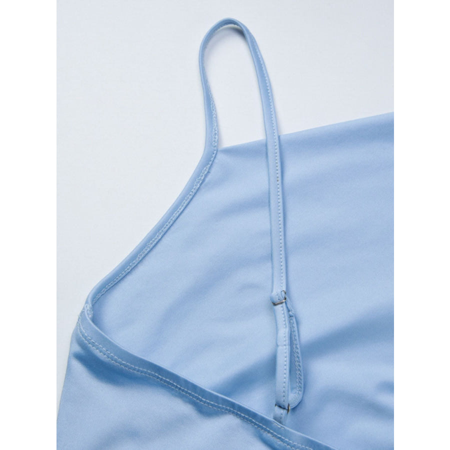 Asymmetrical Neckline Ruched Cami Apparel and Accessories