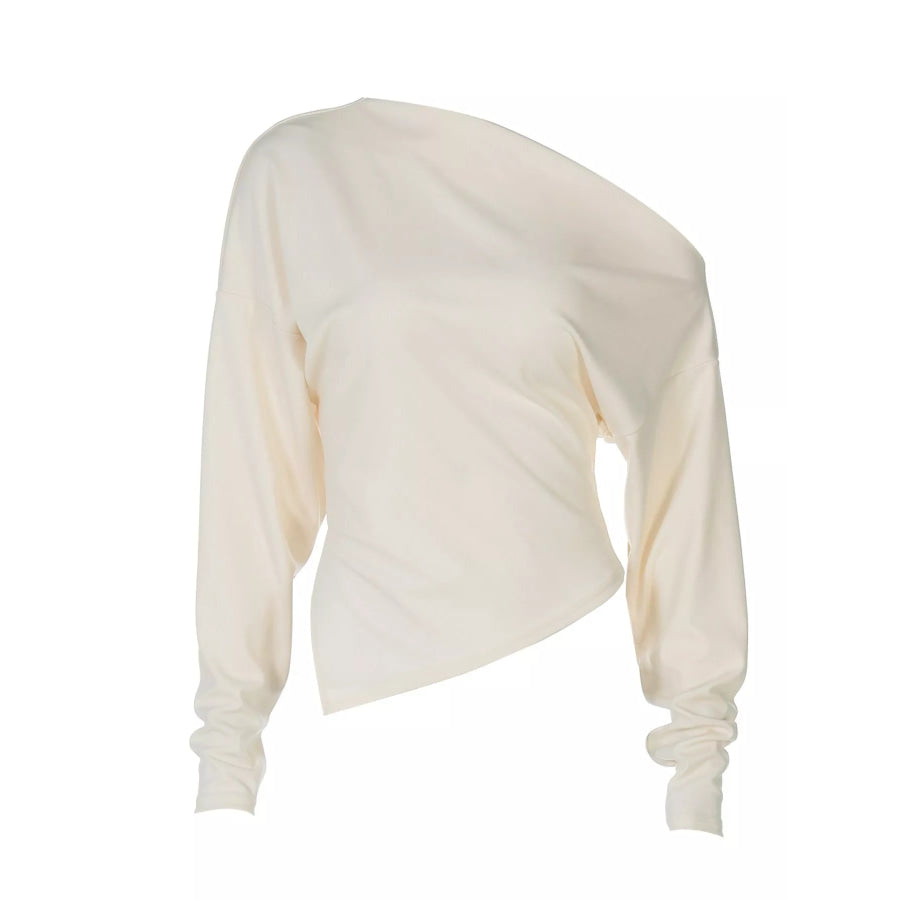 Asymmetrical Off-Shoulder Long Sleeve T-Shirt Apparel and Accessories