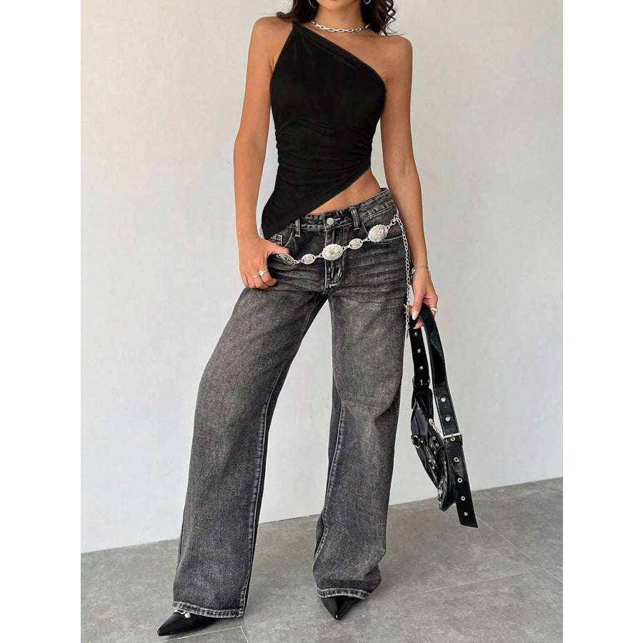 Asymmetrical One-Shoulder Slim Fit Cami Apparel and Accessories