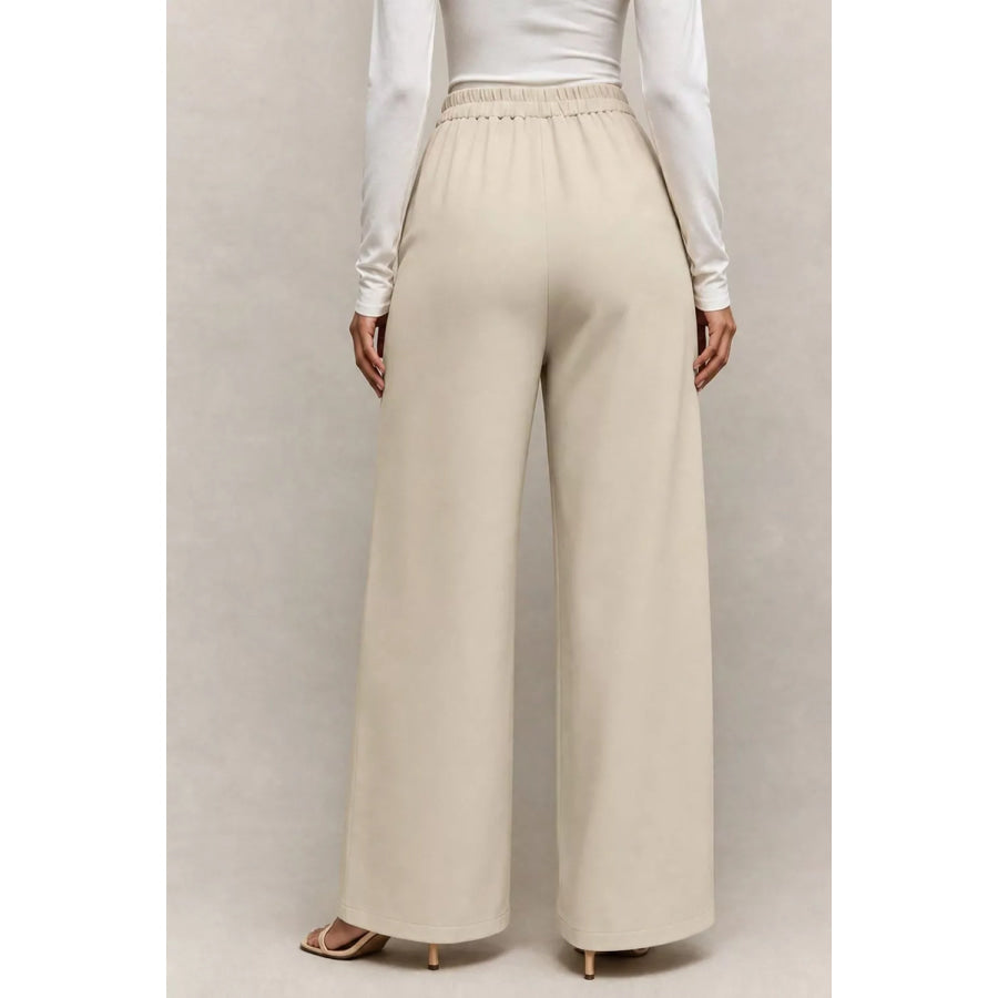Asymmetrical Wrap Wide-Leg Pants Apparel and Accessories