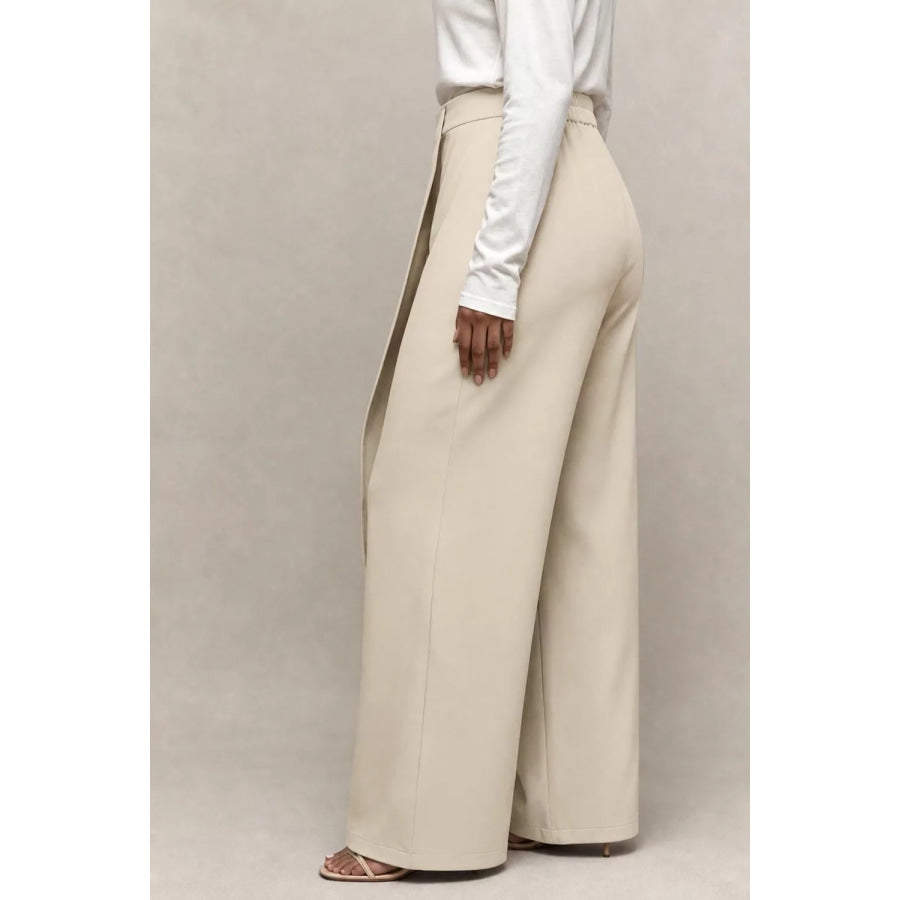 Asymmetrical Wrap Wide-Leg Pants Apparel and Accessories