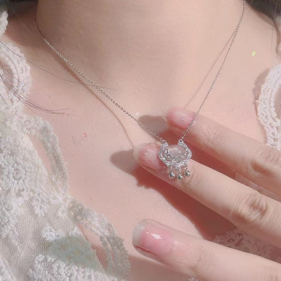 Auspicious Lock Pendant Necklace Silver / One Size Apparel and Accessories