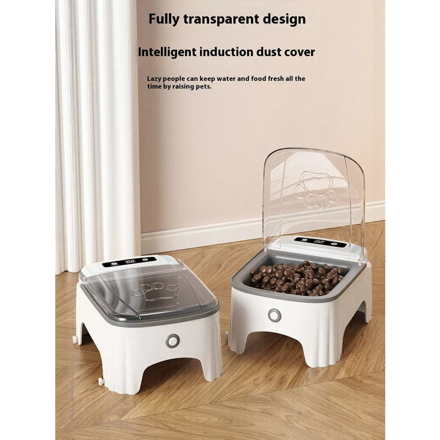 Automatic Pet Feeder with Elevated Bowl Gray / One Size Apparel and Accessories
