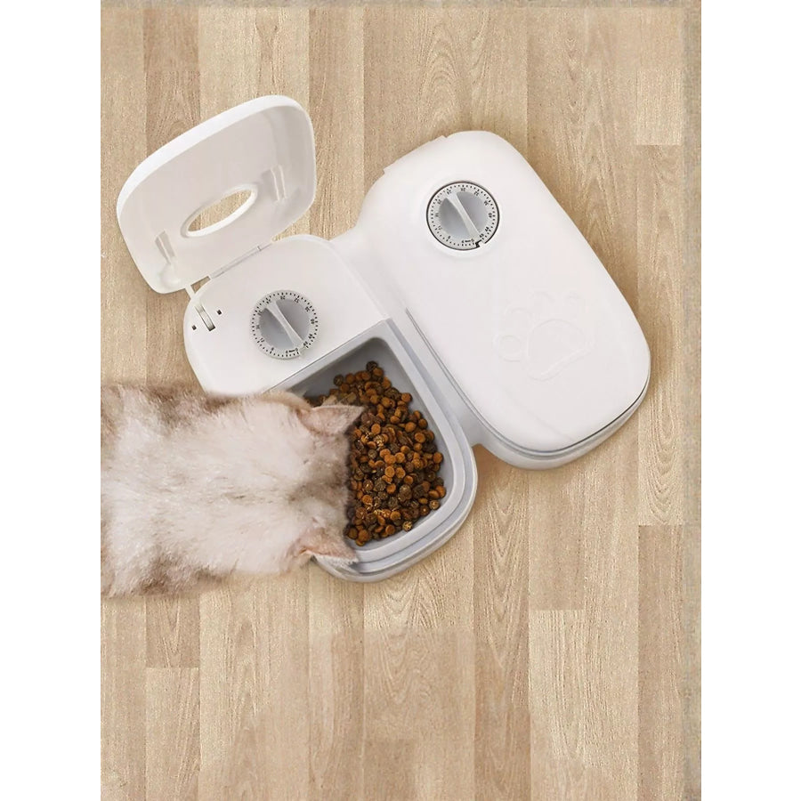 Automatic Pet Feeder with Portion Control Double Gray / One Size Apparel and Accessories