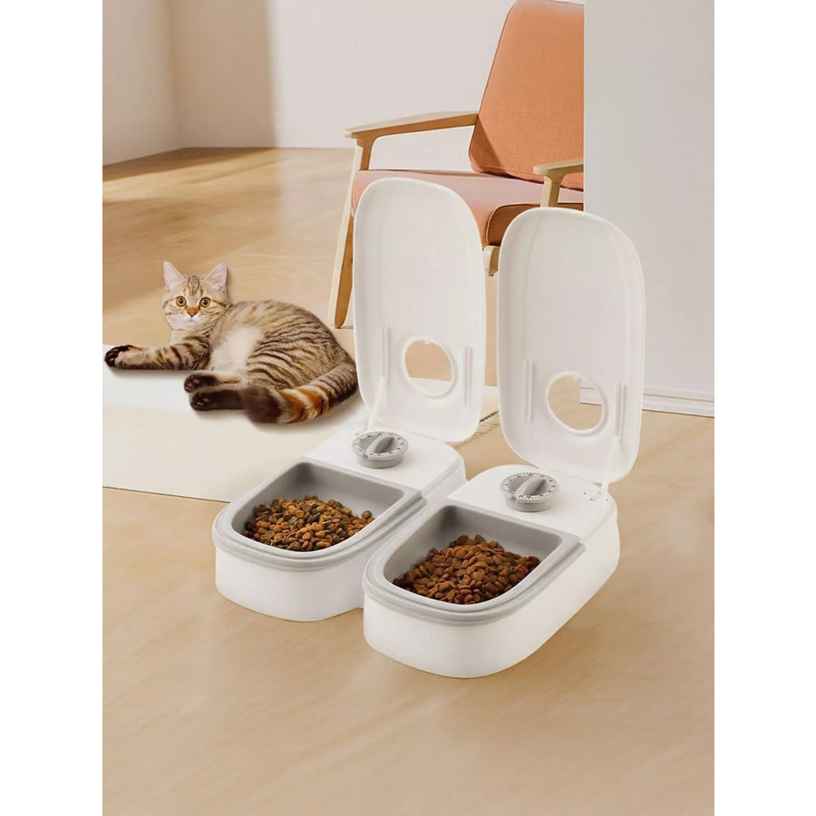 Automatic Pet Feeder with Portion Control Double Gray / One Size Apparel and Accessories