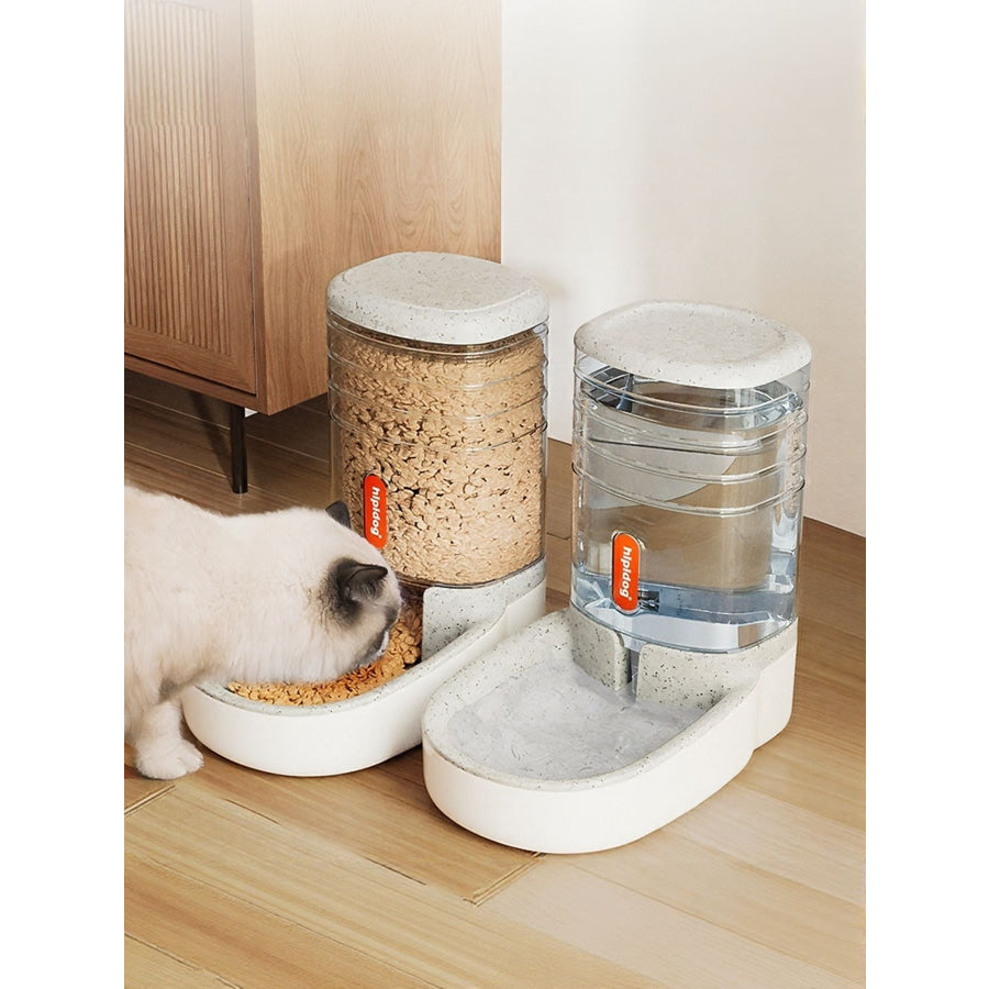 Automatic Pet Food and Water Dispenser Set Light Gray Drinking(3.8L) / One Size Apparel and Accessories
