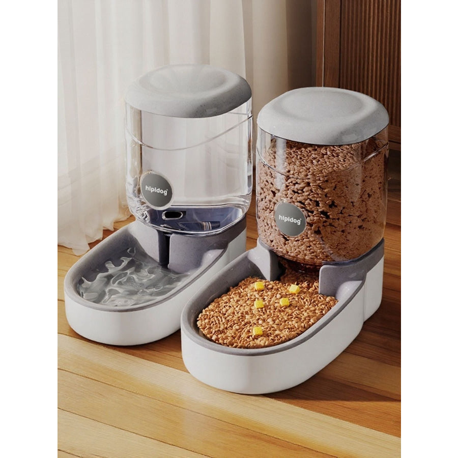 Automatic Pet Food and Water Dispenser Set Light Gray Drinking(4L) / One Size Apparel and Accessories