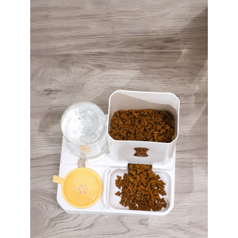Automatic Pet Food and Water Dispenser Yellow / One Size Apparel and Accessories