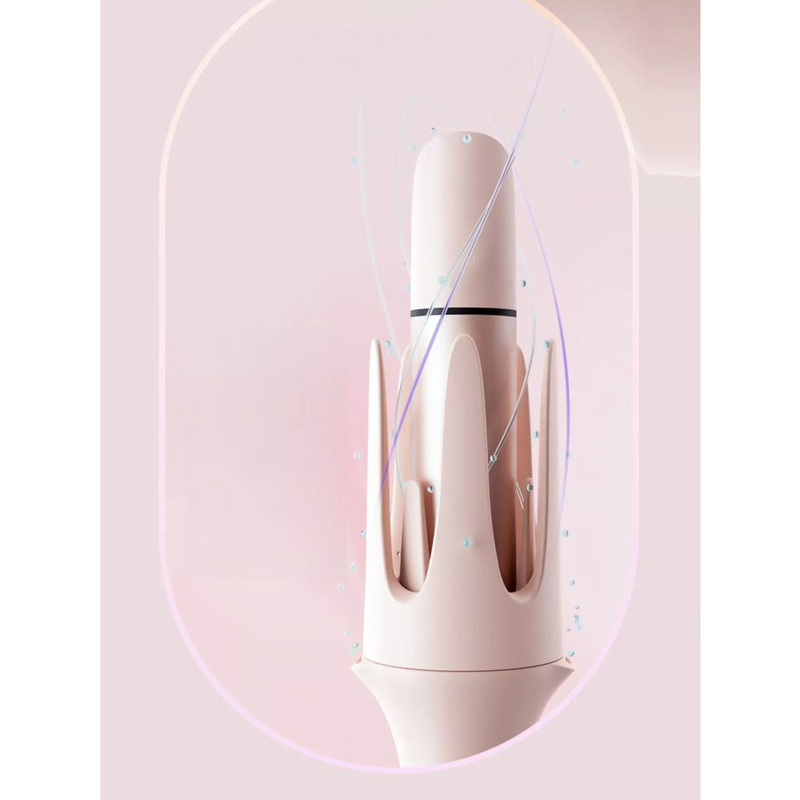 Automatic Rotating Hair Curling Iron Watermelon pink / European plug Apparel and Accessories