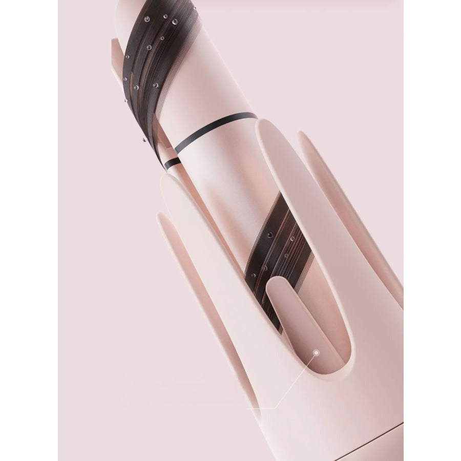 Automatic Rotating Hair Curling Iron Watermelon pink / European plug Apparel and Accessories