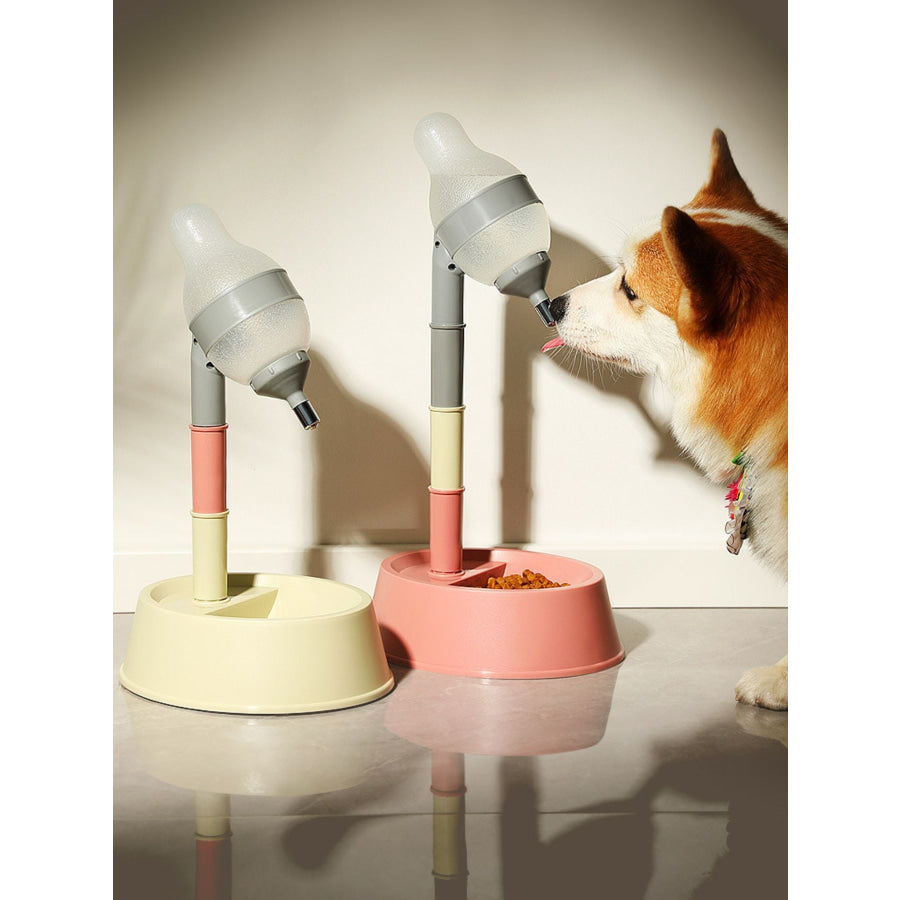 Automatic Water Dispenser Pet Bowl Pink [height adjustable] / One Size Apparel and Accessories