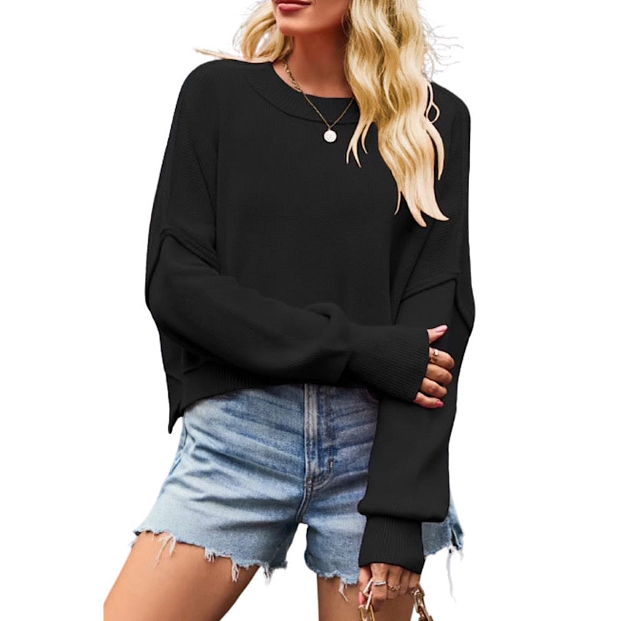 Autumn Breeze Black Crop Sweater WS 104 Sweaters