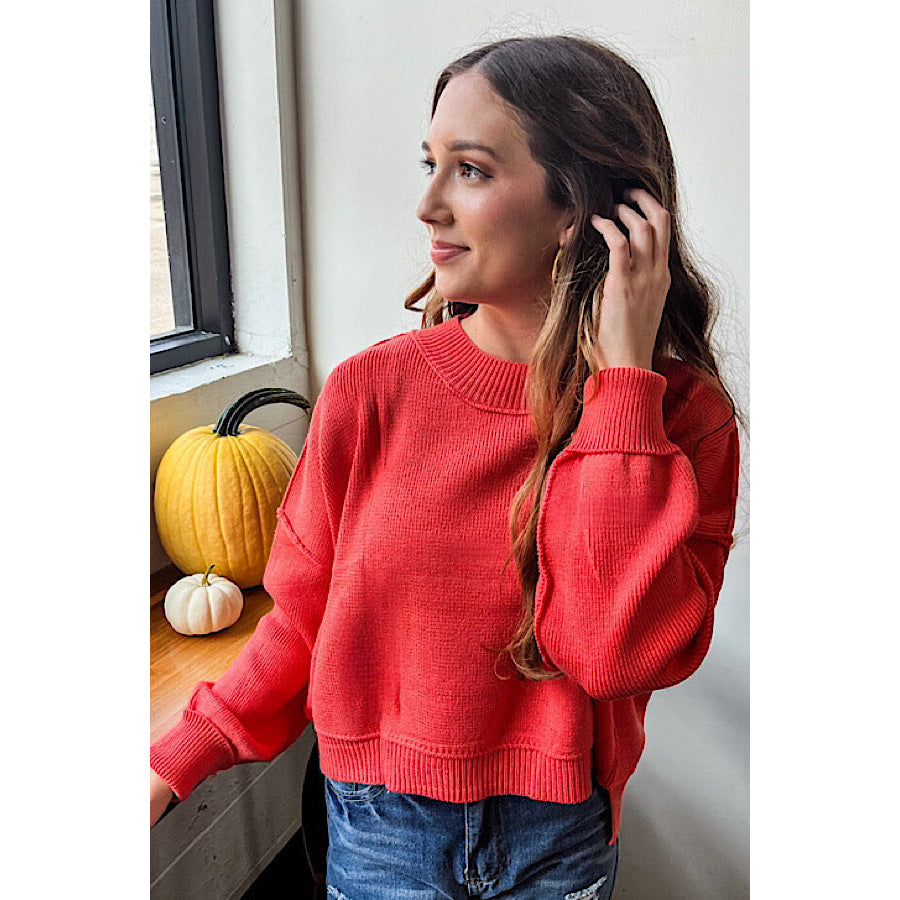 Autumn Breeze Orange Crop Sweater WS 104 Sweaters