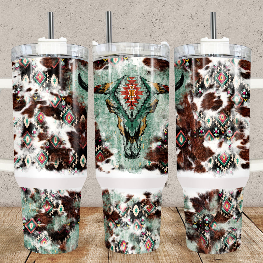 Aztec Cowhide 40oz Tumbler Tumbler