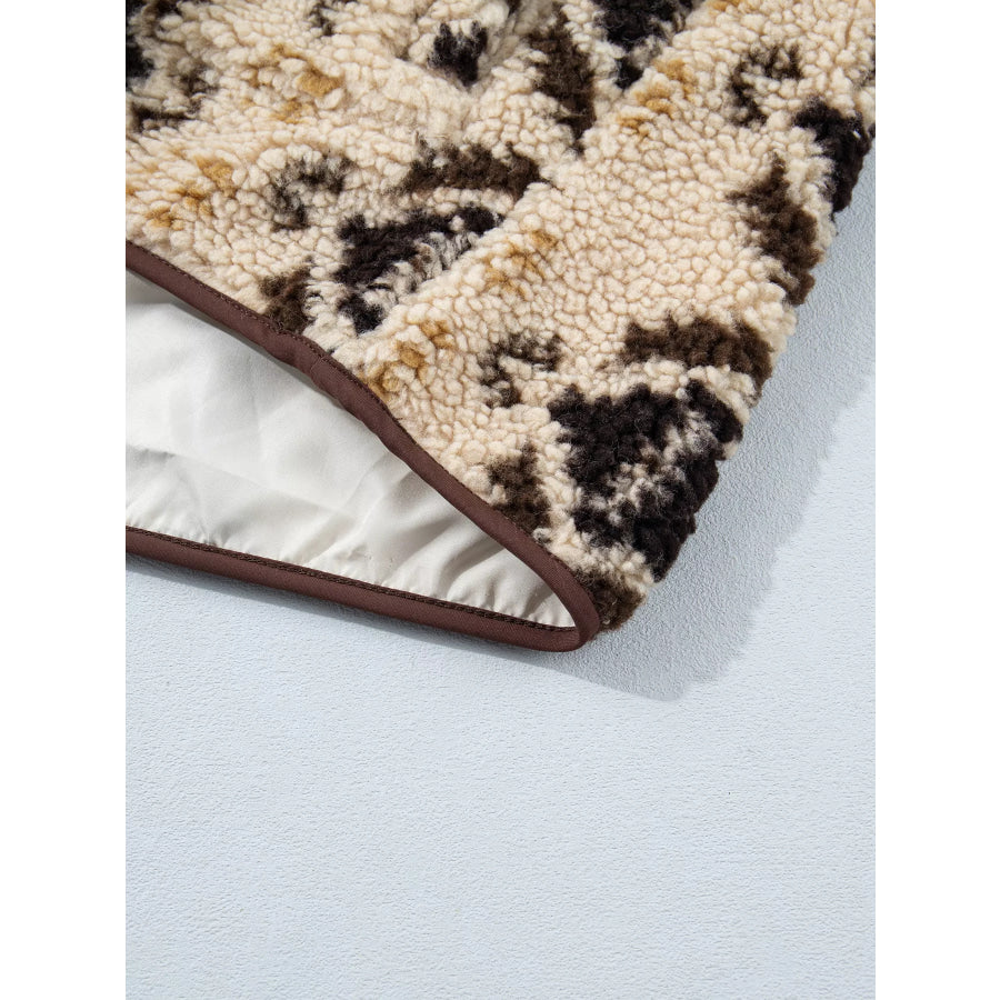 Aztec Print Quarter-Zip Sherpa Sweatshirt Apparel and Accessories