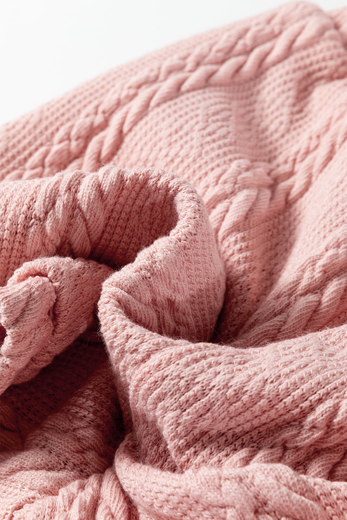 Gossamer Pink Cable Knit V Neck Cardigan Shorts Set