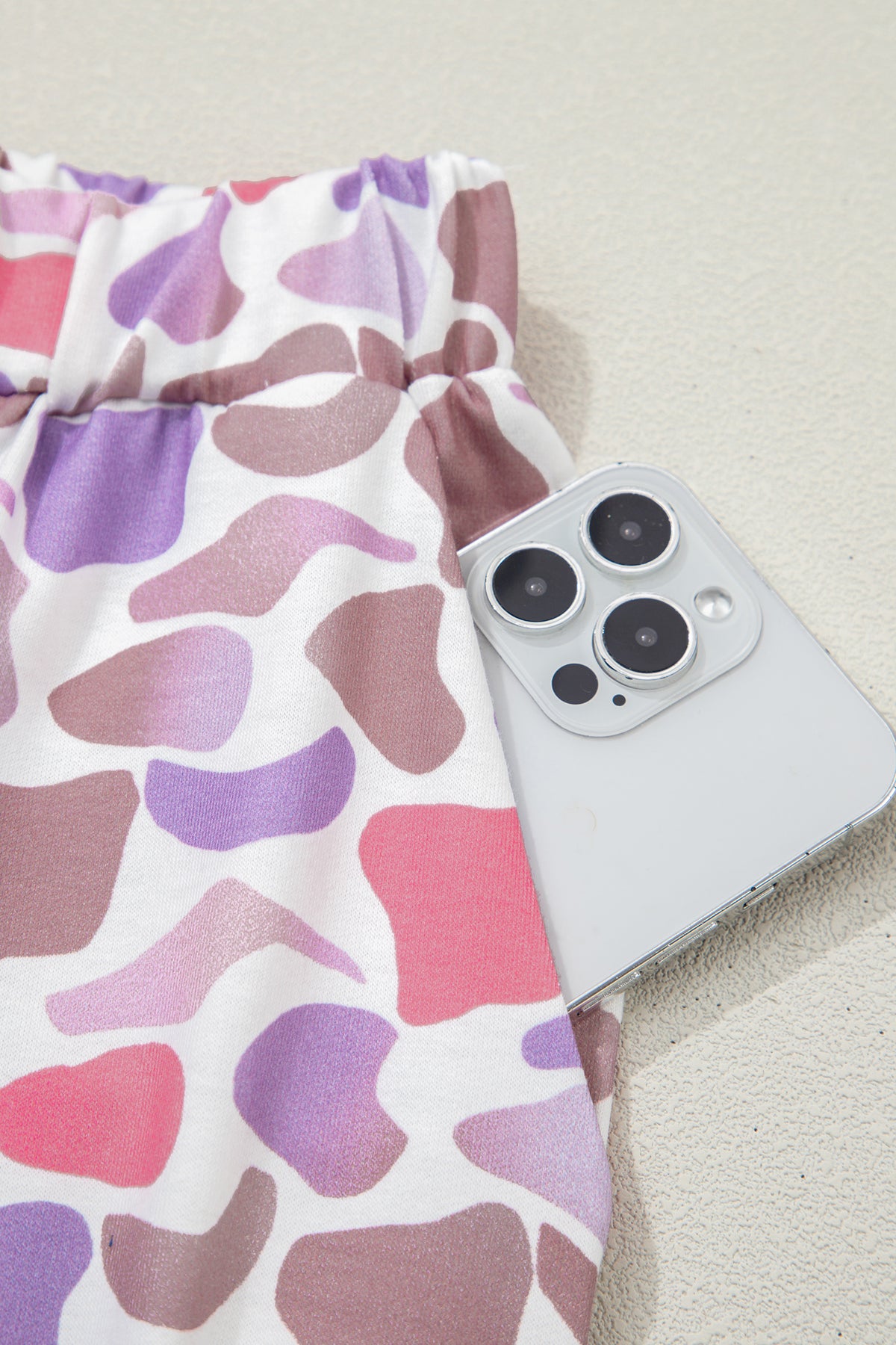 Medium Grey MAMA Letter Graphic Tee Camouflage Print Loose Pant Set