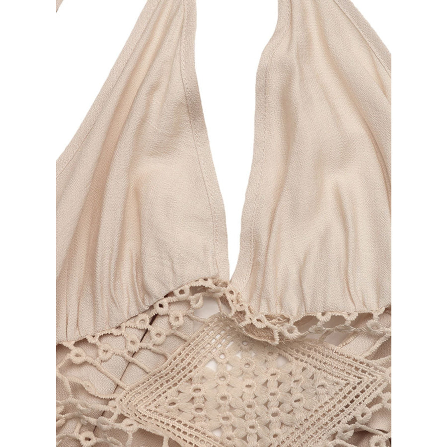Backless Halter Neck Maxi Dress Apparel and Accessories