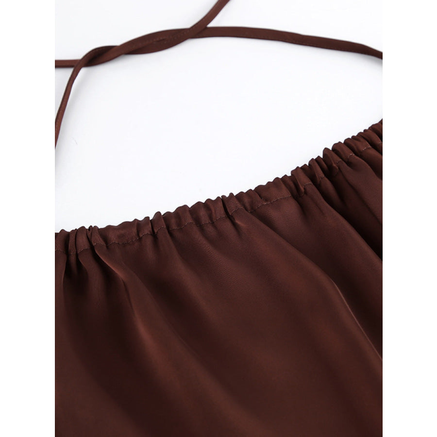 Backless Halter Neck Maxi Dress Apparel and Accessories