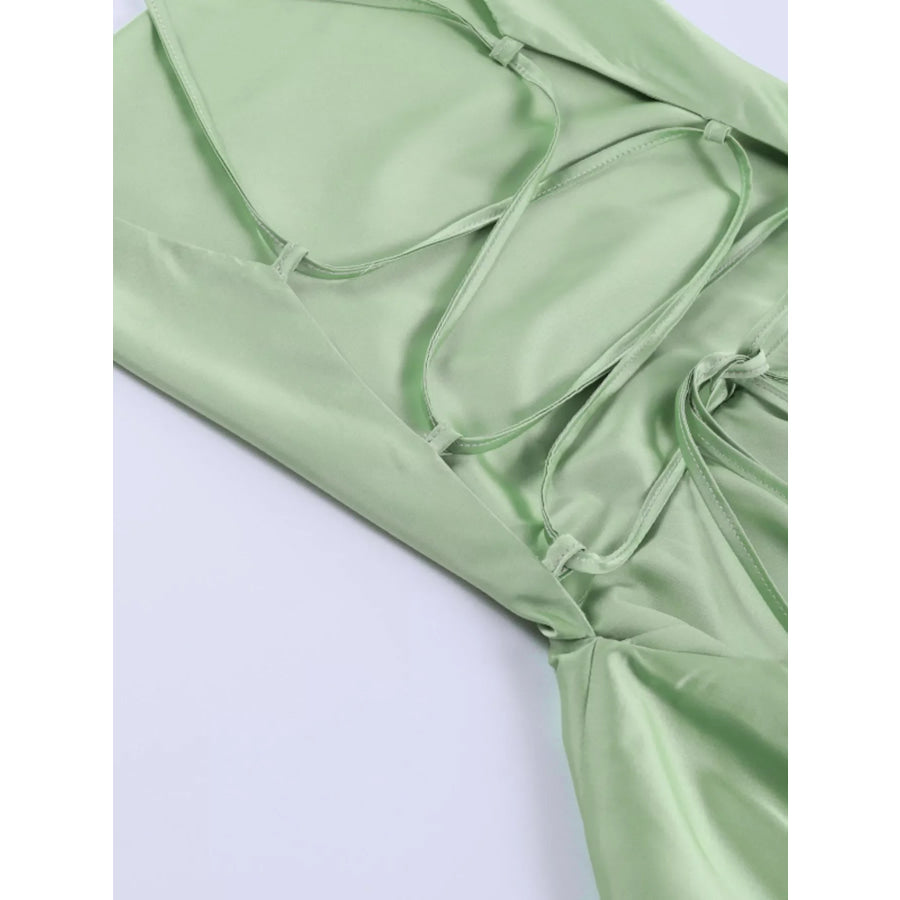 Backless Layered Ruffled Cami Dress Apparel and Accessories