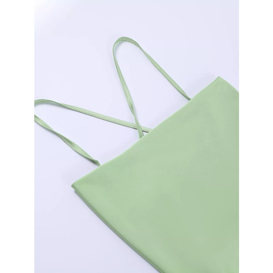 Backless Layered Ruffled Cami Dress Apparel and Accessories