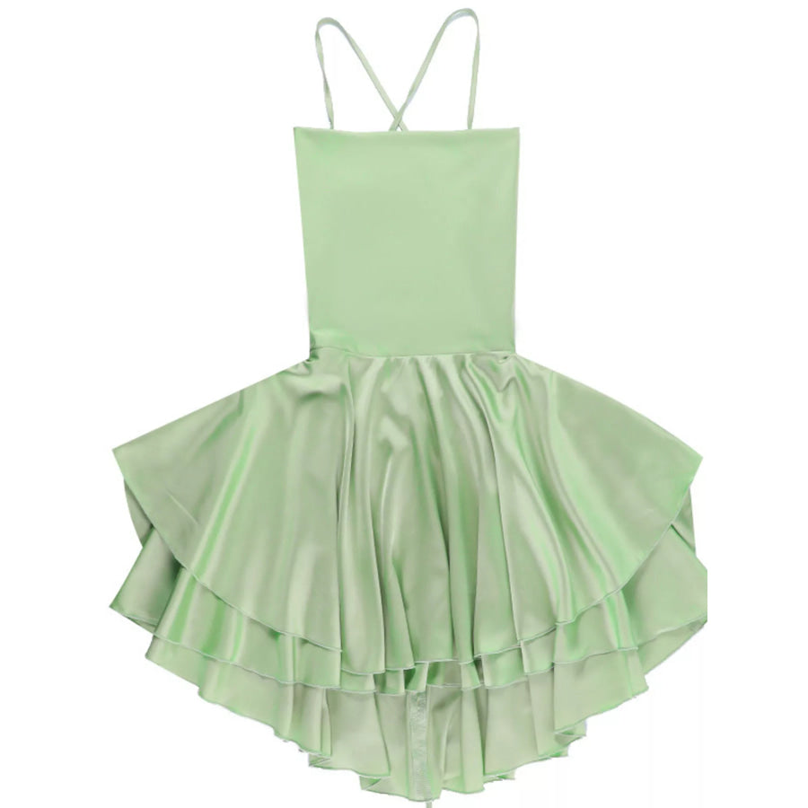 Backless Layered Ruffled Cami Dress Apparel and Accessories