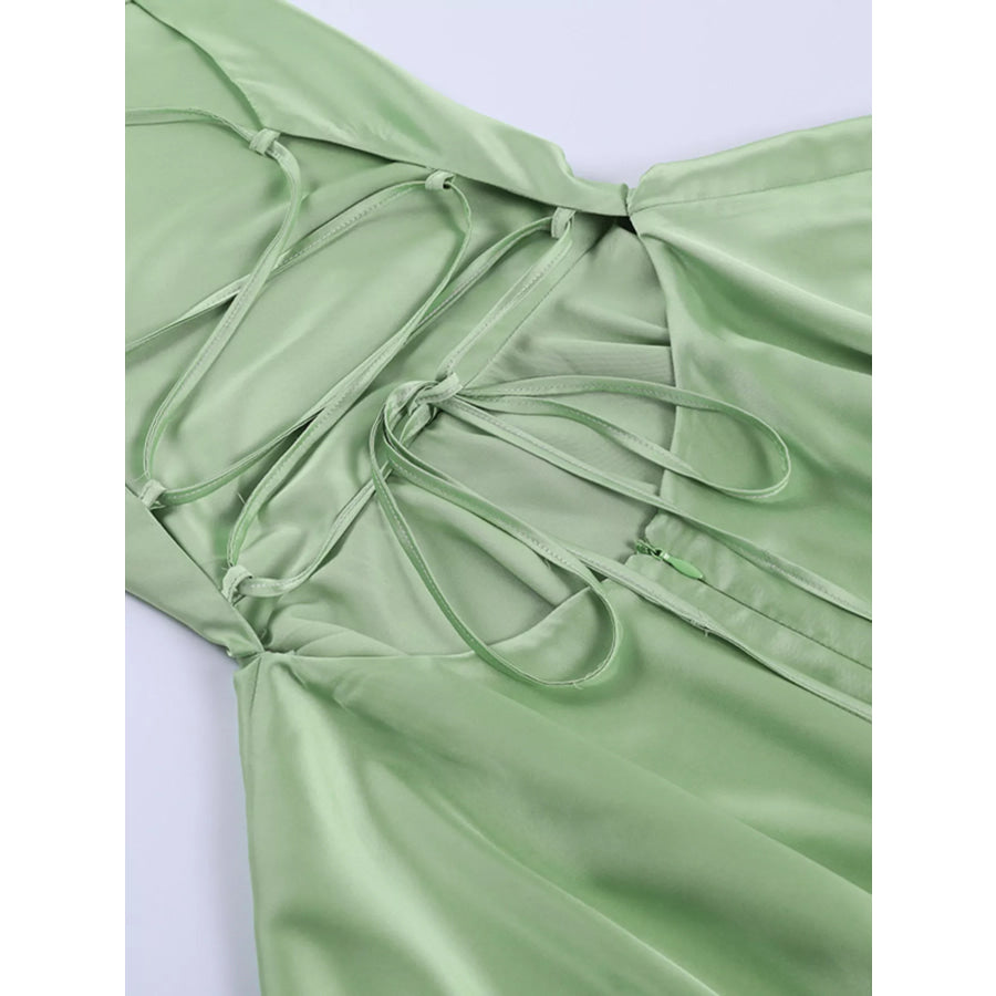 Backless Layered Ruffled Cami Dress Apparel and Accessories