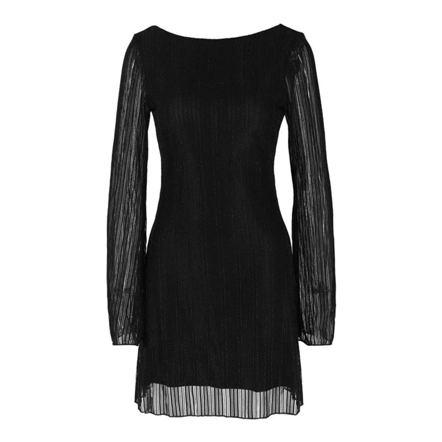 Backless Long Sleeve Mini Dress Apparel and Accessories