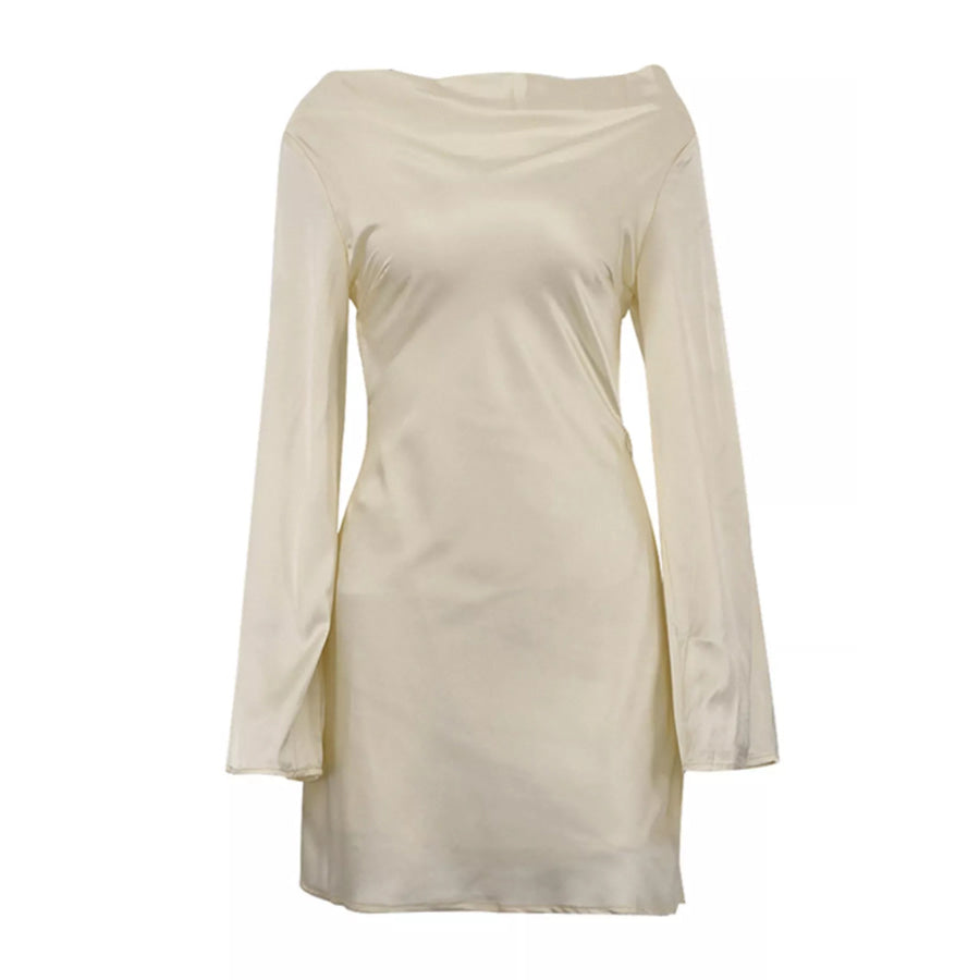 Backless Long Sleeve Mini Dress Apparel and Accessories