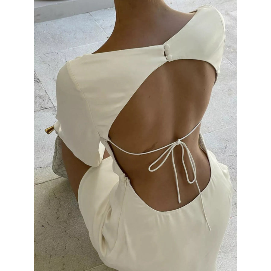 Backless Long Sleeve Mini Dress Apparel and Accessories