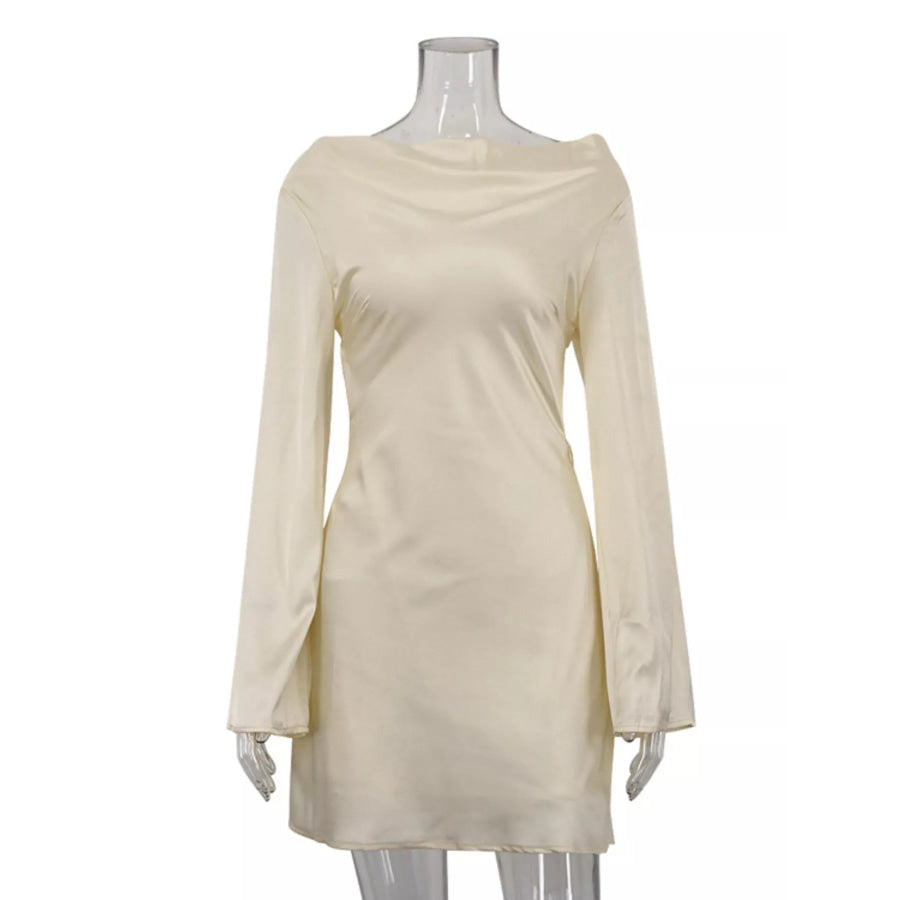 Backless Long Sleeve Mini Dress Apparel and Accessories