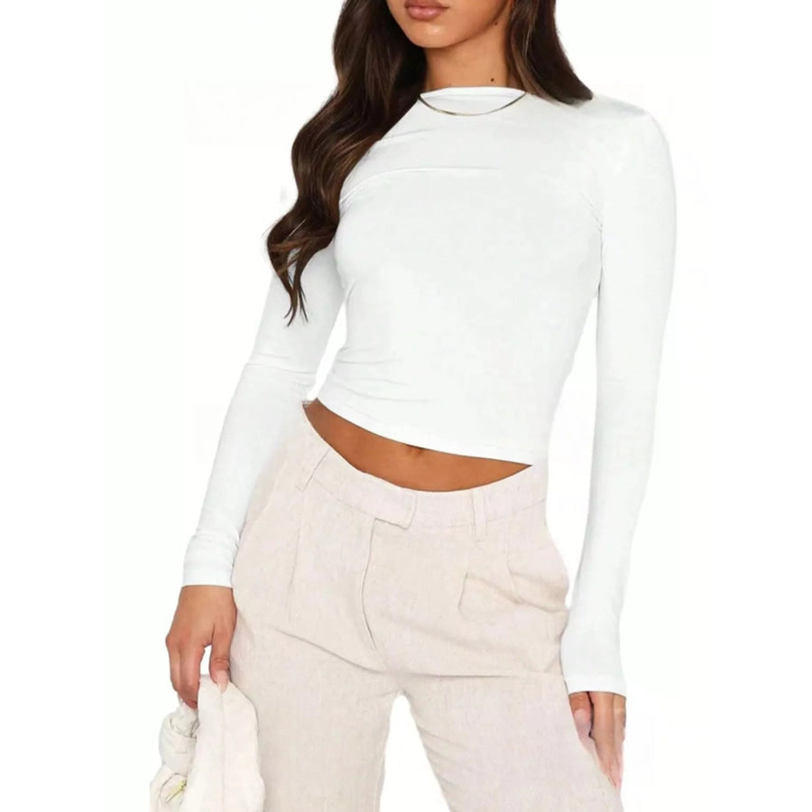 Backless Long Sleeve Slim Fit T-Shirt Apparel and Accessories
