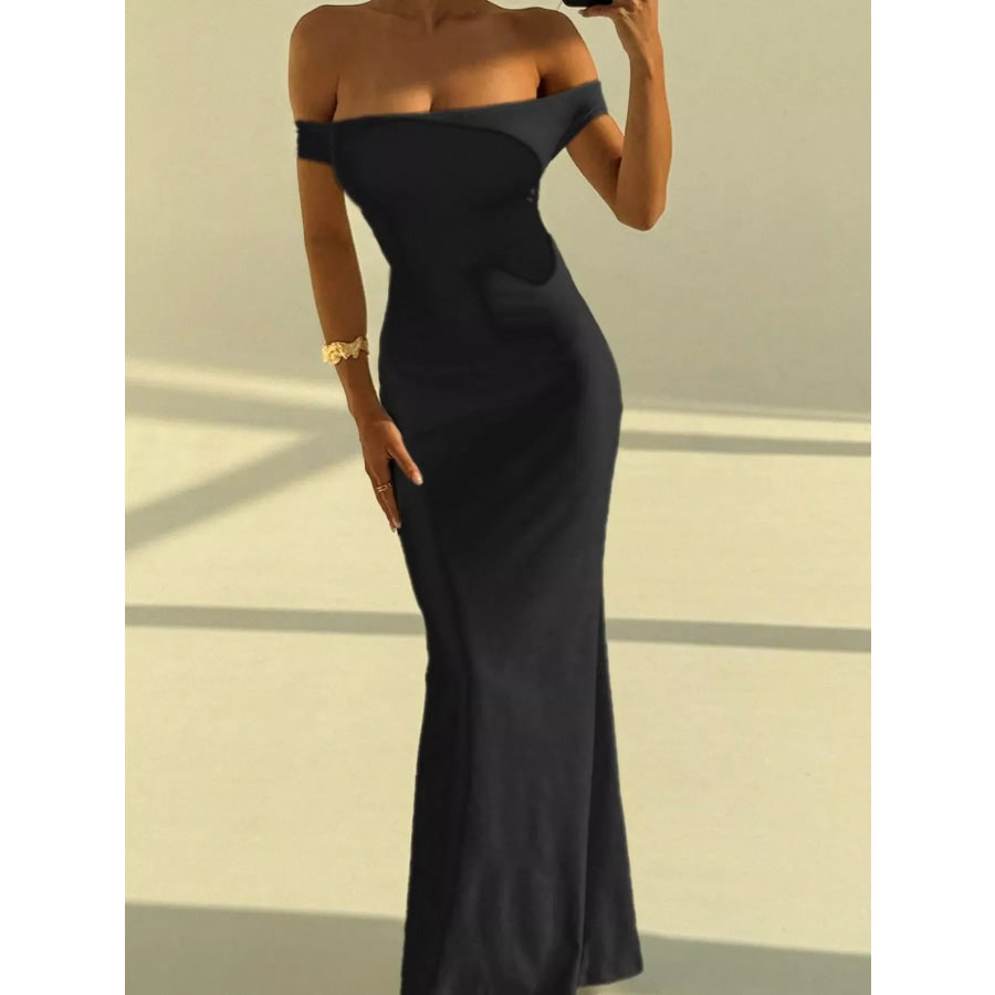 Backless Off-Shoulder Bodycon Mermaid Maxi Dress Apparel and Accessories