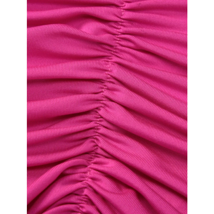 Backless One-Shoulder Ruched Bodycon Maxi Dress Apparel and Accessories