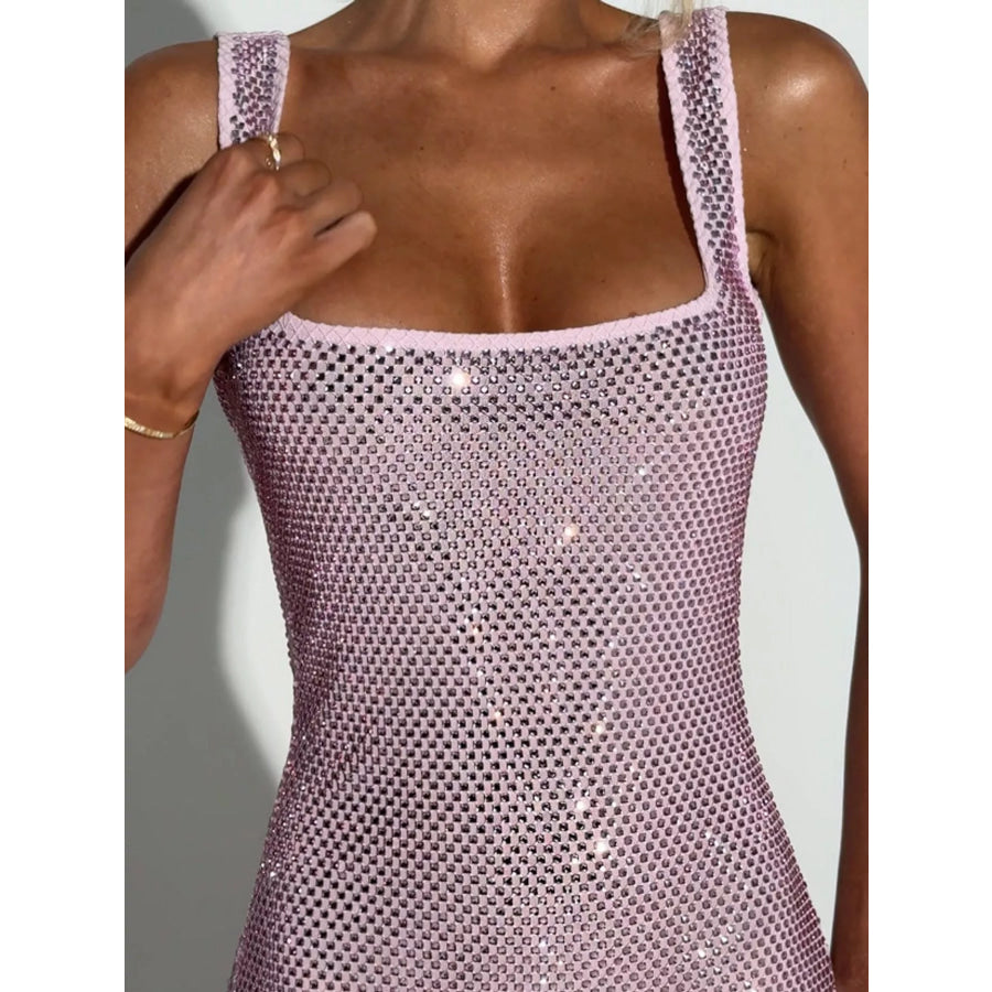 Backless Rhinestone Embellished Bodycon Mini Dress Apparel and Accessories