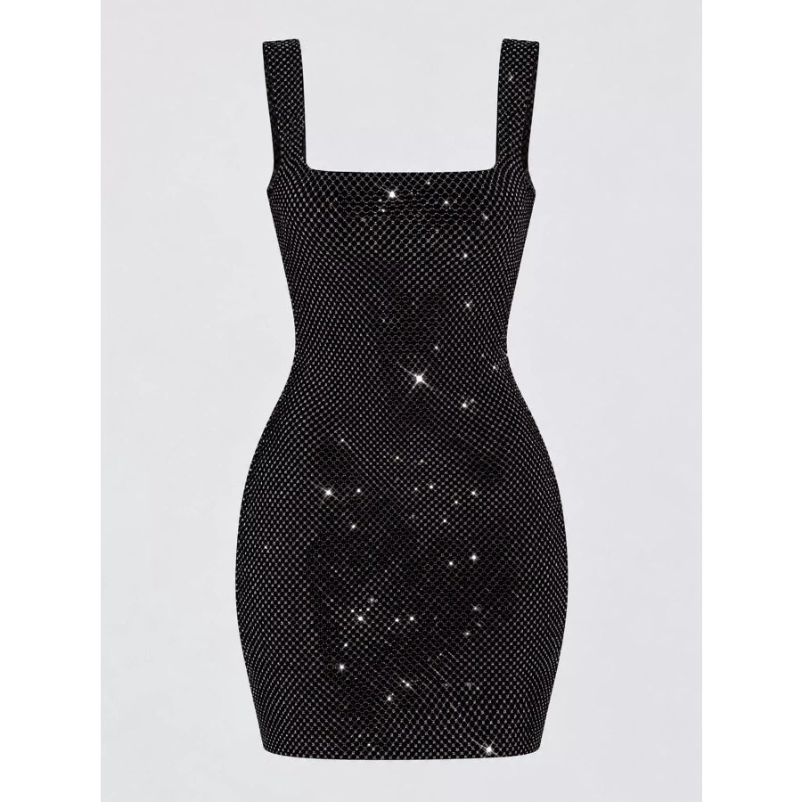 Backless Rhinestone Embellished Bodycon Mini Dress Apparel and Accessories