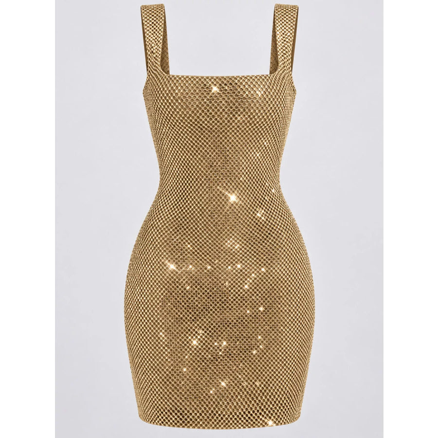 Backless Rhinestone Embellished Bodycon Mini Dress Apparel and Accessories