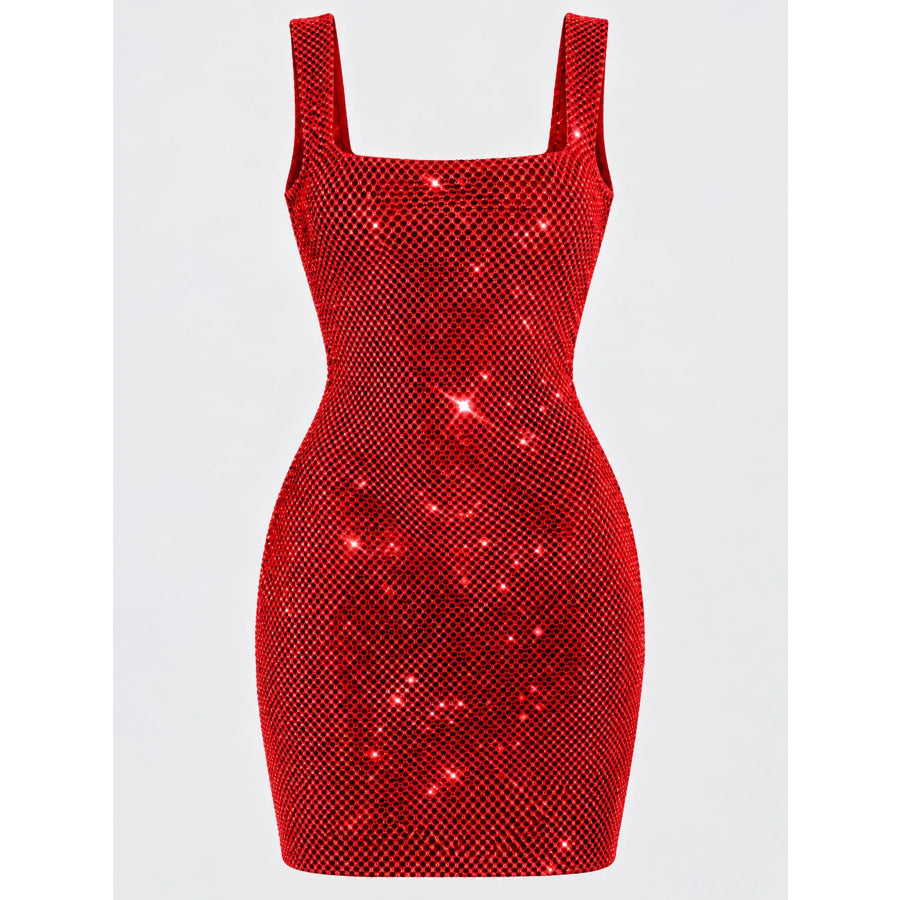 Backless Rhinestone Embellished Bodycon Mini Dress Apparel and Accessories