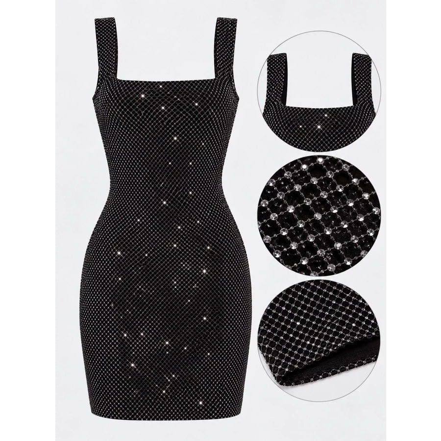 Backless Rhinestone Embellished Bodycon Mini Dress Apparel and Accessories