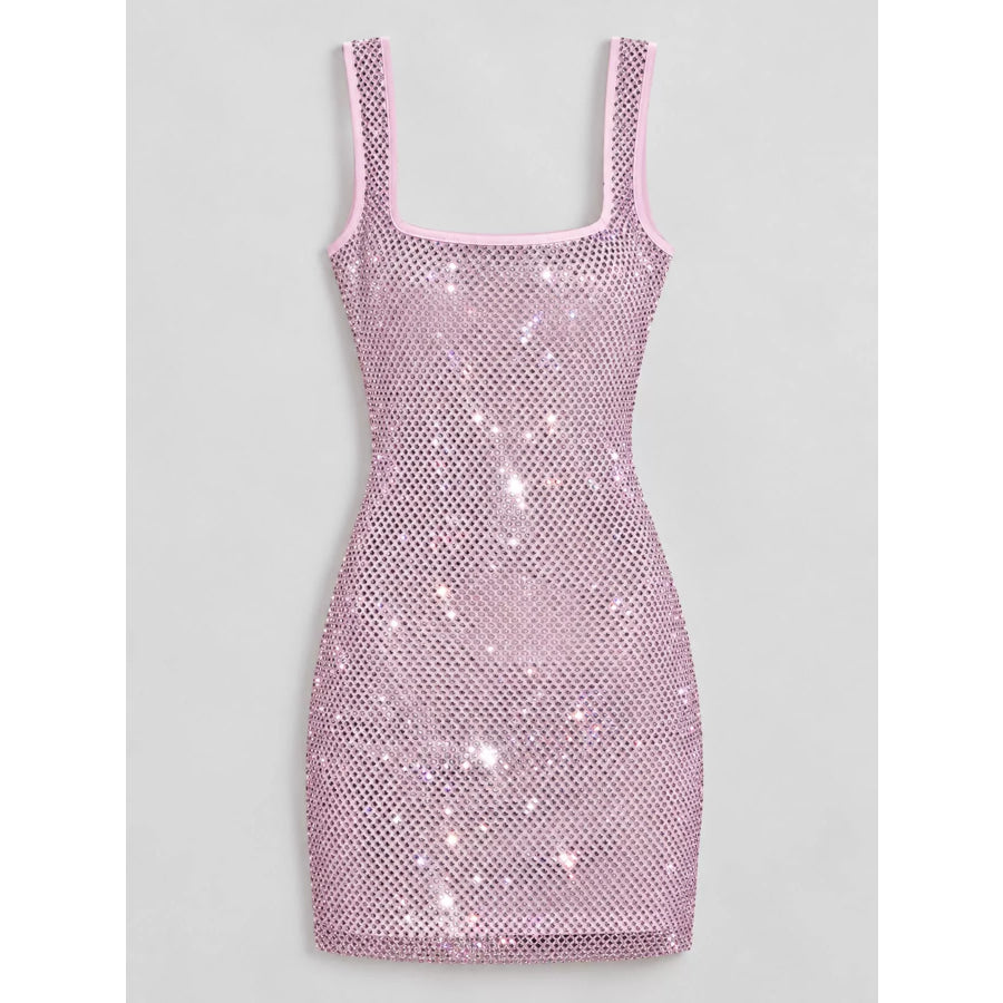 Backless Rhinestone Embellished Bodycon Mini Dress Apparel and Accessories