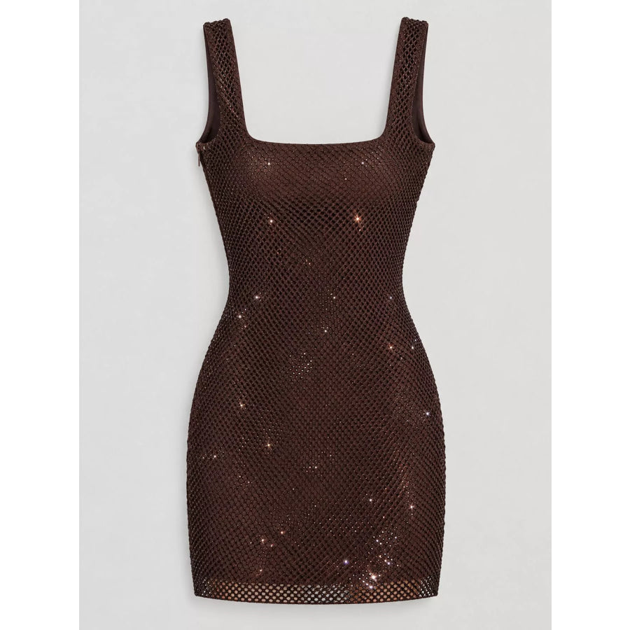 Backless Rhinestone Embellished Bodycon Mini Dress Apparel and Accessories