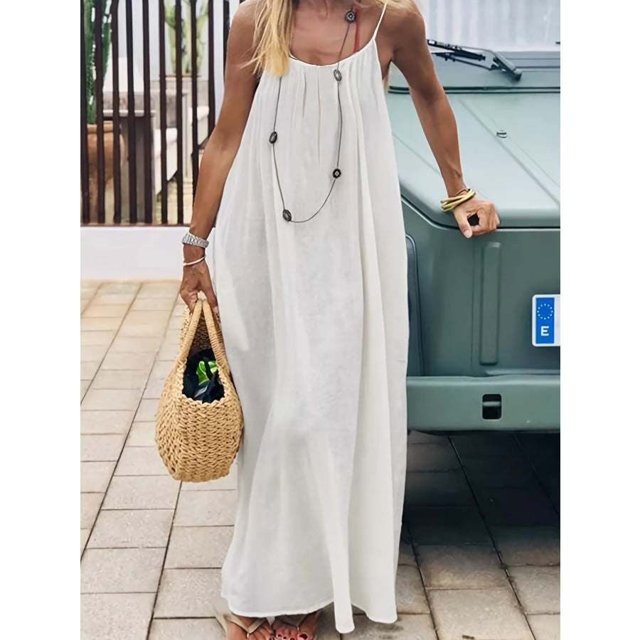 Backless Spaghetti Strap Maxi Dress Apparel and Accessories