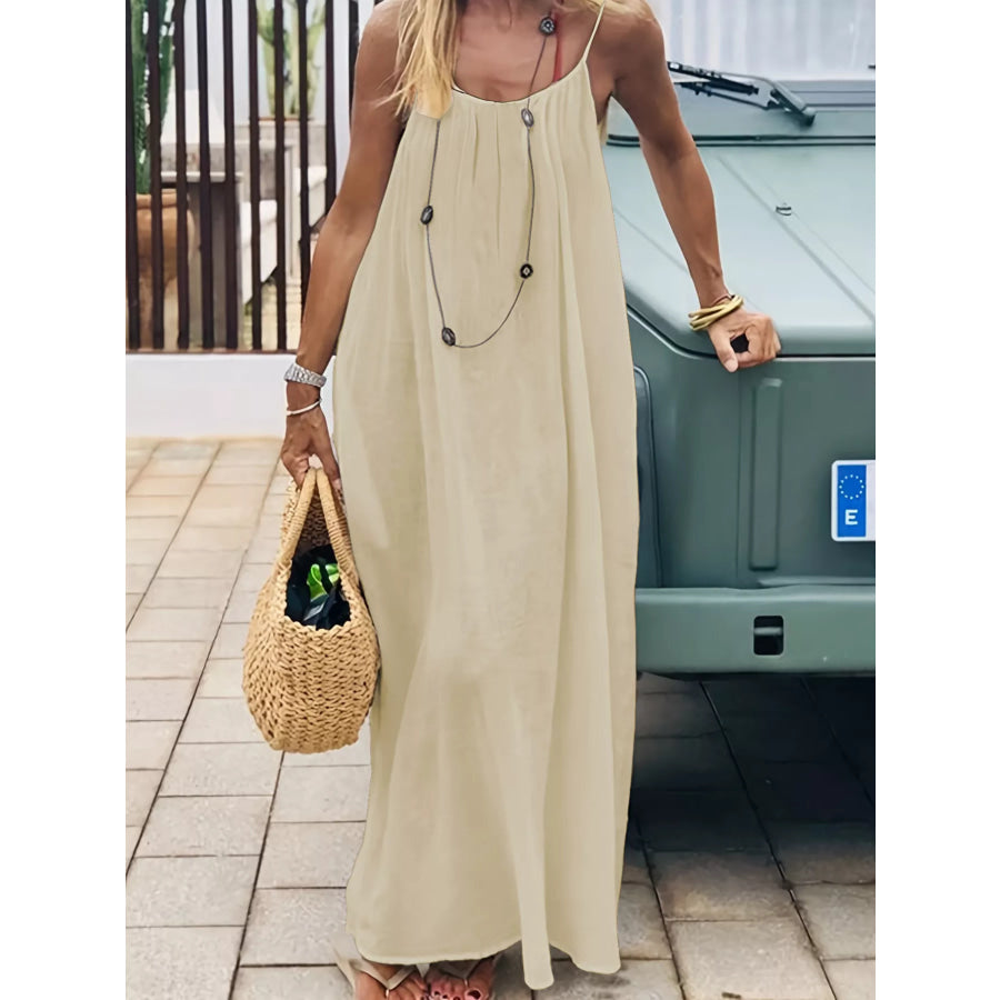 Backless Spaghetti Strap Maxi Dress Apparel and Accessories
