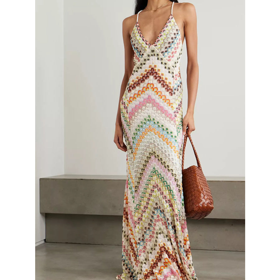 Backless Spaghetti Strap Maxi Dress Apparel and Accessories