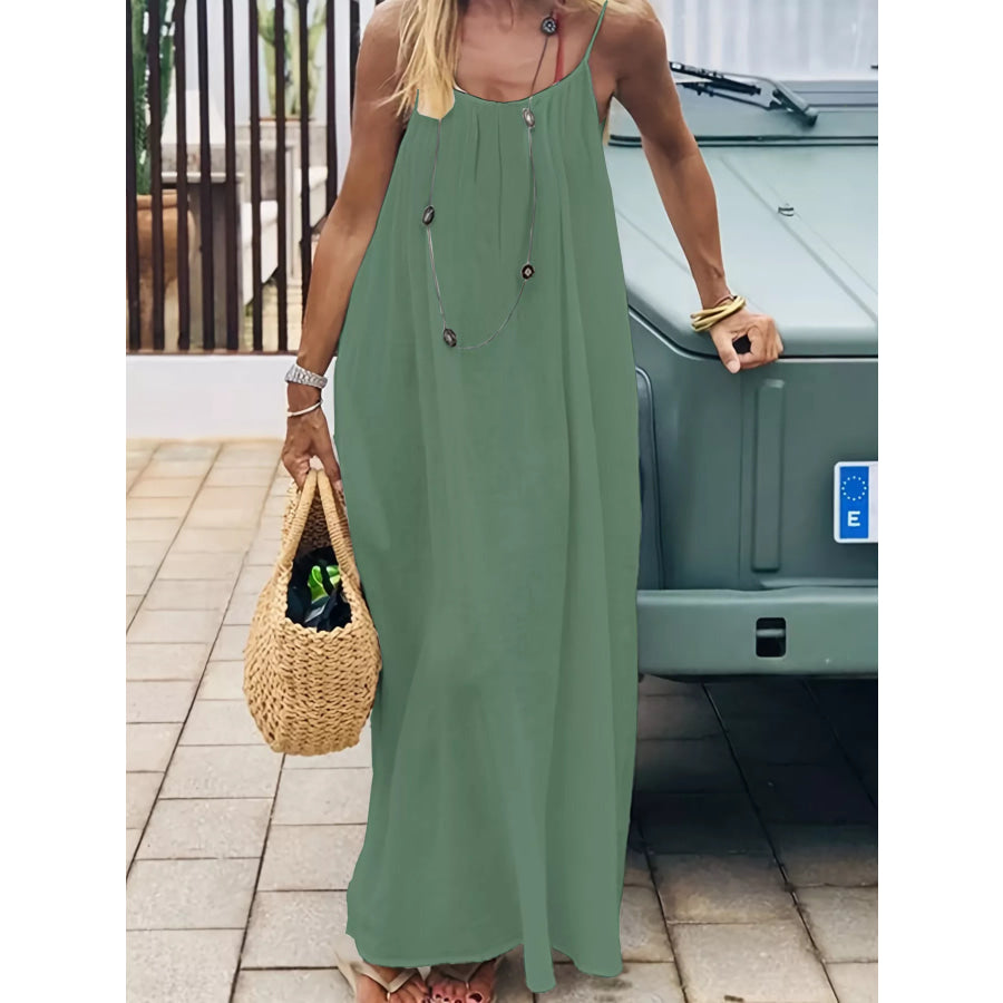Backless Spaghetti Strap Maxi Dress Apparel and Accessories