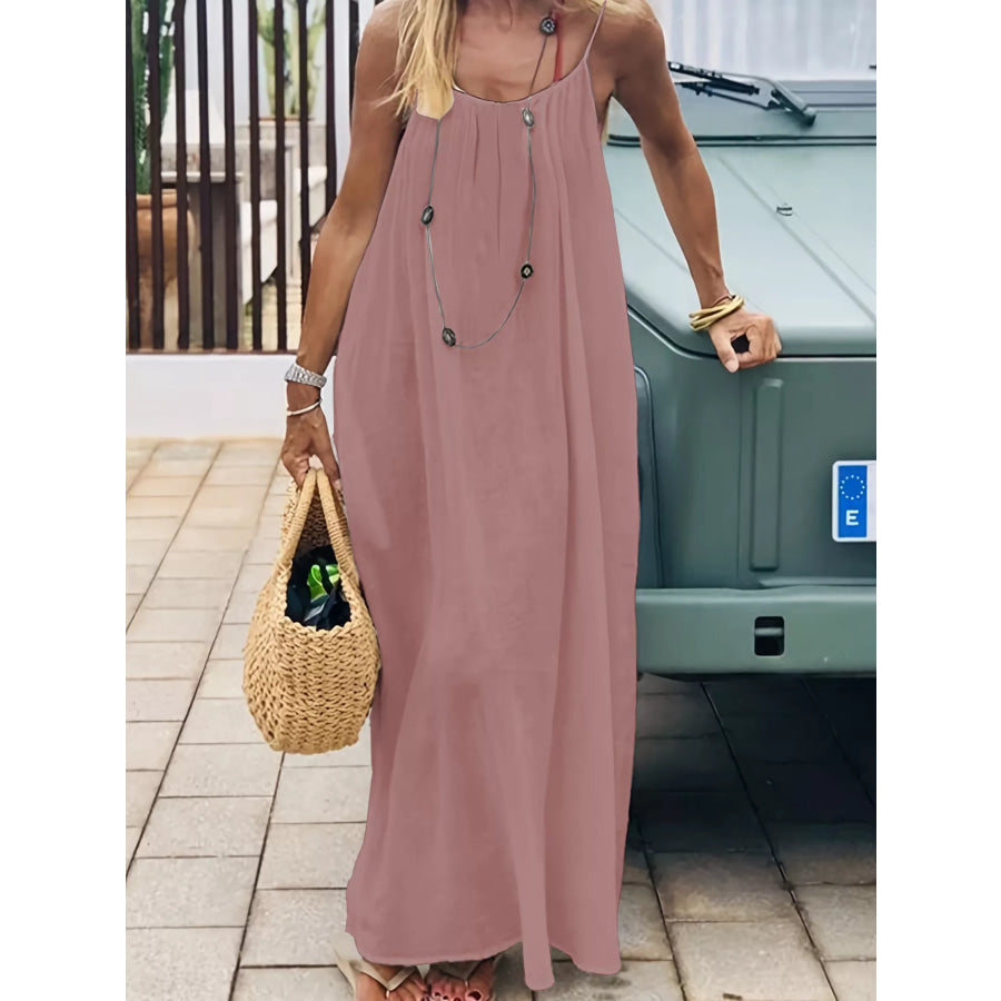 Backless Spaghetti Strap Maxi Dress Apparel and Accessories