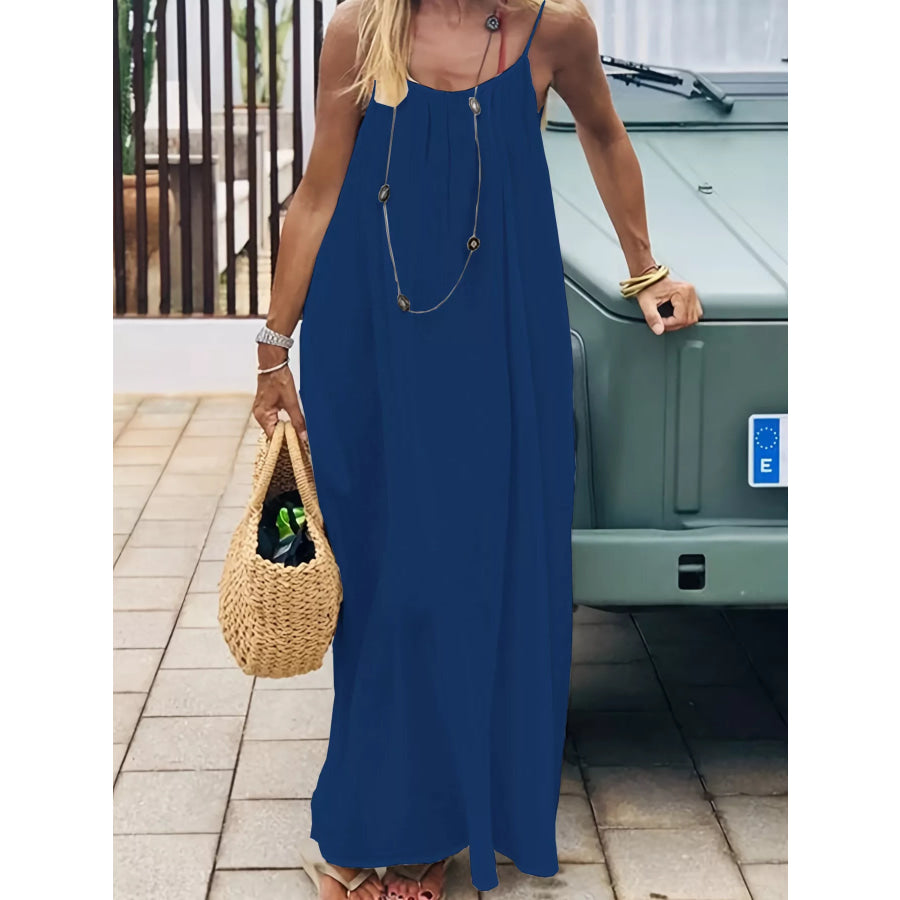 Backless Spaghetti Strap Maxi Dress Apparel and Accessories