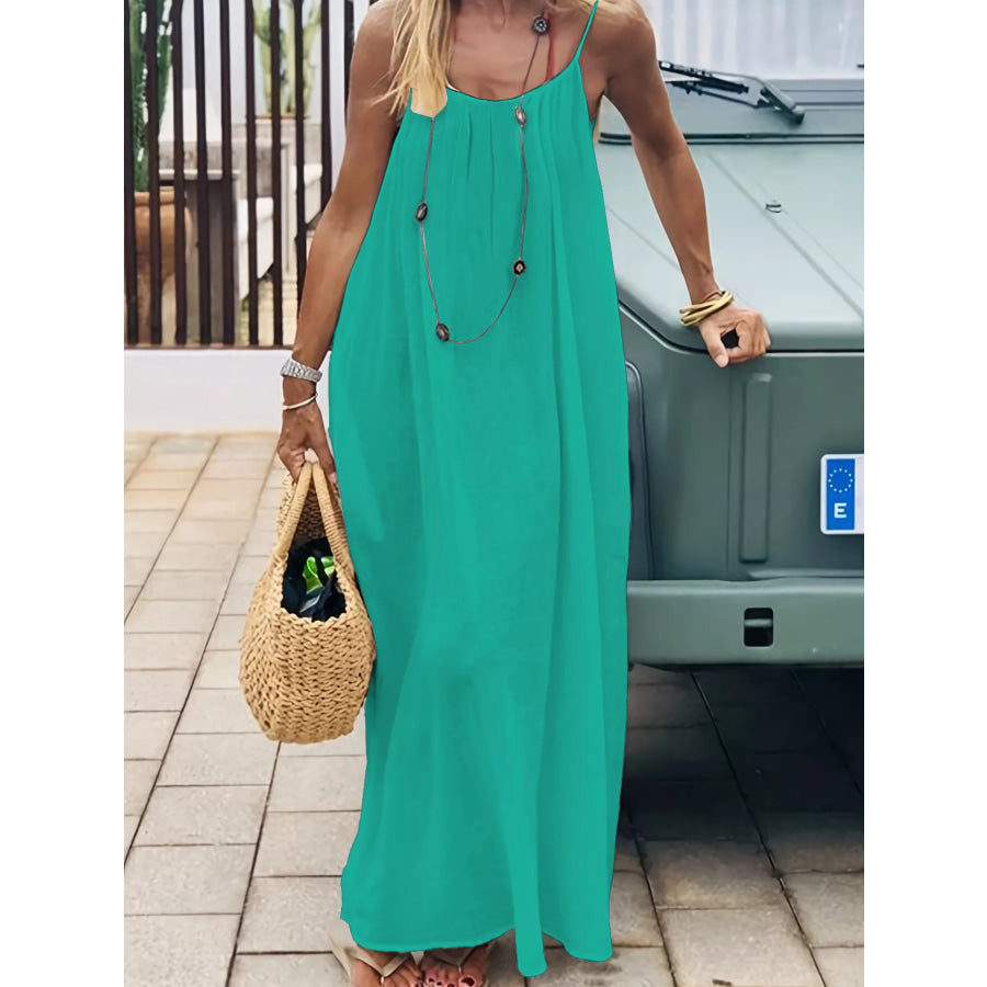 Backless Spaghetti Strap Maxi Dress Apparel and Accessories